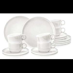 Koffieservies 18-delig Sento wit