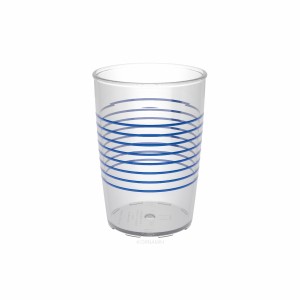 Beker anti slip SAN - 250cc - Transparant met blauwe ringen