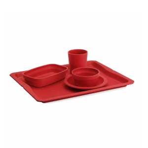 Dienblad rood 100% plantaardig 1/2GN