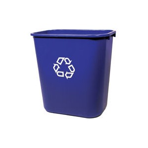 Afvalbak "recycle" rechthoekig blauw